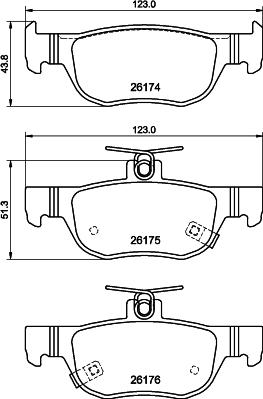 HELLA 8DB 355 040-101 - Тормозные колодки, дисковые, комплект www.autospares.lv