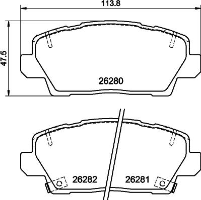 HELLA 8DB 355 040-841 - Bremžu uzliku kompl., Disku bremzes www.autospares.lv