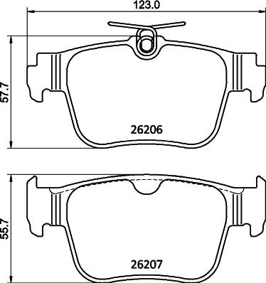 HELLA 8DB 355 040-851 - Bremžu uzliku kompl., Disku bremzes www.autospares.lv