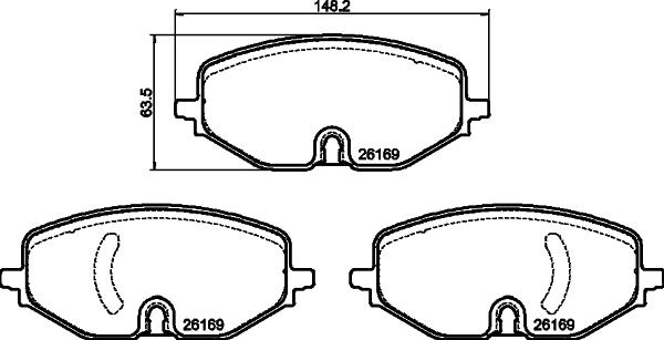 HELLA 8DB 355 040-801 - Bremžu uzliku kompl., Disku bremzes www.autospares.lv