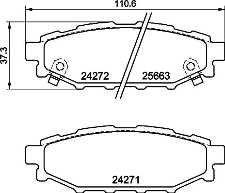 HELLA 8DB 355 040-391 - Bremžu uzliku kompl., Disku bremzes www.autospares.lv