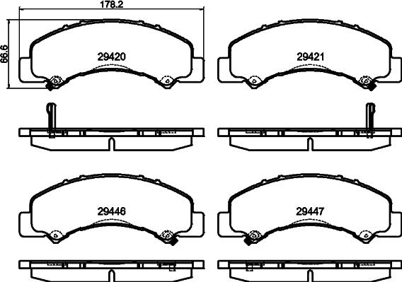 HELLA 8DB 355 040-791 - Bremžu uzliku kompl., Disku bremzes www.autospares.lv