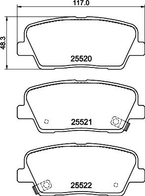 HELLA 8DB 355 041-141 - Bremžu uzliku kompl., Disku bremzes www.autospares.lv