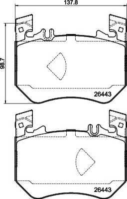 HELLA 8DB 355 043-071 - Bremžu uzliku kompl., Disku bremzes www.autospares.lv