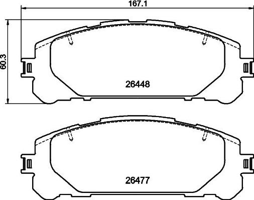 HELLA 8DB 355 043-871 - Bremžu uzliku kompl., Disku bremzes www.autospares.lv