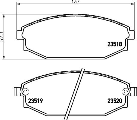 HELLA 8DB 355 009-961 - Brake Pad Set, disc brake www.autospares.lv