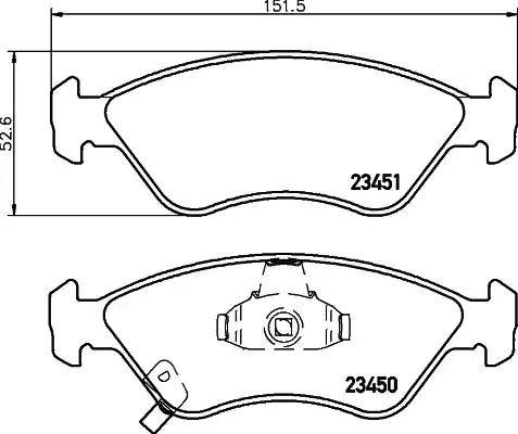 HELLA 8DB 355 009-931 - Тормозные колодки, дисковые, комплект www.autospares.lv