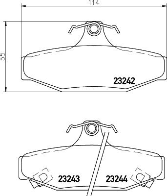 HELLA 8DB 355 009-571 - Тормозные колодки, дисковые, комплект www.autospares.lv