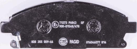 HELLA 8DB 355 009-661 - Brake Pad Set, disc brake www.autospares.lv