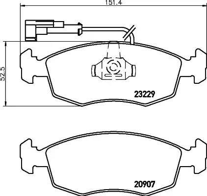 HELLA 8DB 355 009-151 - Тормозные колодки, дисковые, комплект www.autospares.lv