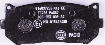 HELLA 8DB 355 009-341 - Brake Pad Set, disc brake www.autospares.lv