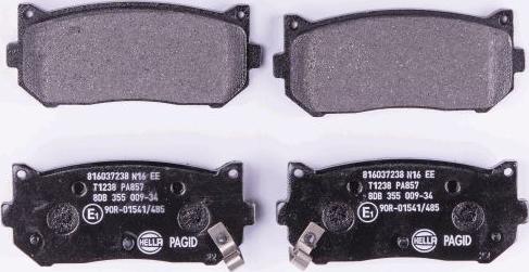 HELLA 8DB 355 009-341 - Brake Pad Set, disc brake www.autospares.lv