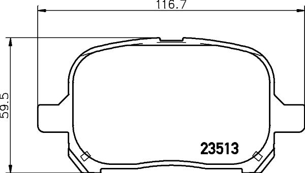 HELLA 8DB 355 009-351 - Brake Pad Set, disc brake www.autospares.lv