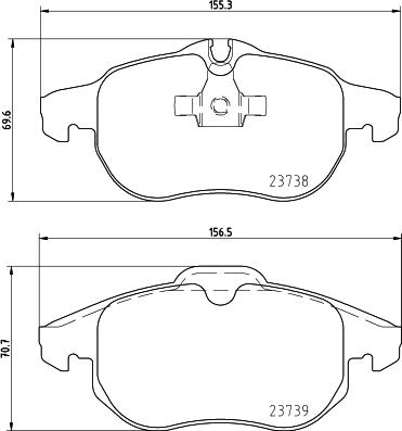 HELLA 8DB 355 009-311 - Тормозные колодки, дисковые, комплект www.autospares.lv