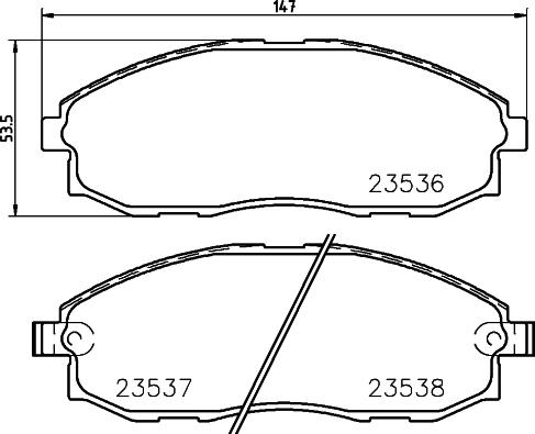 HELLA 8DB 355 009-381 - Bremžu uzliku kompl., Disku bremzes www.autospares.lv