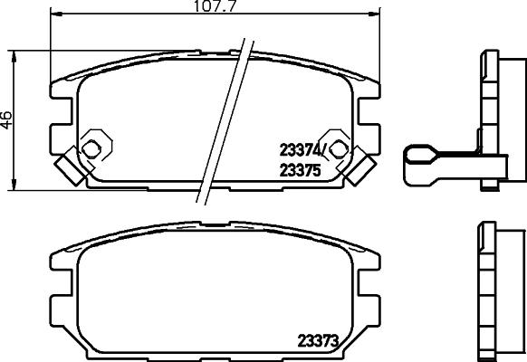 HELLA 8DB 355 009-291 - Brake Pad Set, disc brake www.autospares.lv