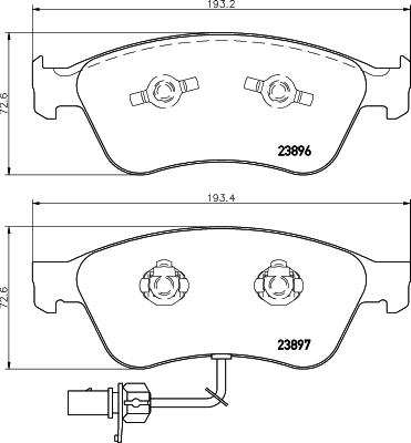 HELLA 8DB 355 009-211 - Bremžu uzliku kompl., Disku bremzes www.autospares.lv