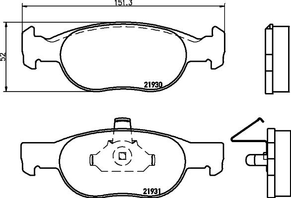 HELLA 8DB 355 009-231 - Bremžu uzliku kompl., Disku bremzes autospares.lv