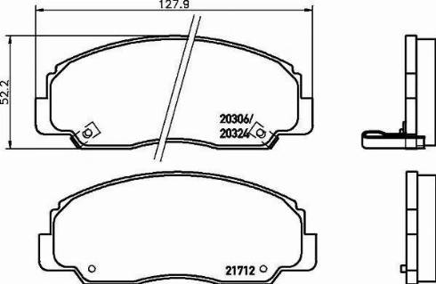 HELLA 8DB 355 009-791 - Тормозные колодки, дисковые, комплект www.autospares.lv