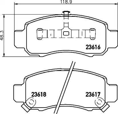 HELLA 8DB 355 009-711 - Bremžu uzliku kompl., Disku bremzes autospares.lv