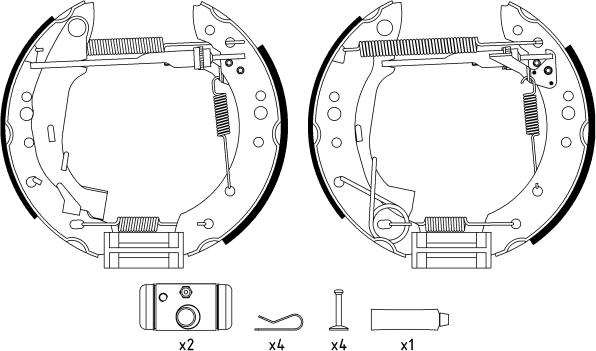 HELLA 8DB 355 004-741 - Brake Shoe Set www.autospares.lv