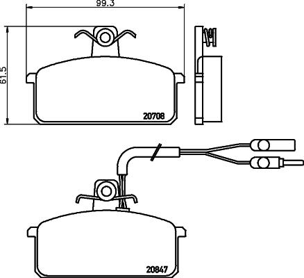 HELLA 8DB 355 005-981 - Bremžu uzliku kompl., Disku bremzes autospares.lv