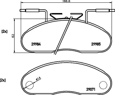 HELLA 8DB 355 005-341 - Bremžu uzliku kompl., Disku bremzes autospares.lv