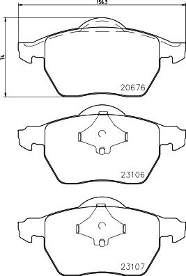 HELLA 8DB 355 006-921 - Brake Pad Set, disc brake www.autospares.lv