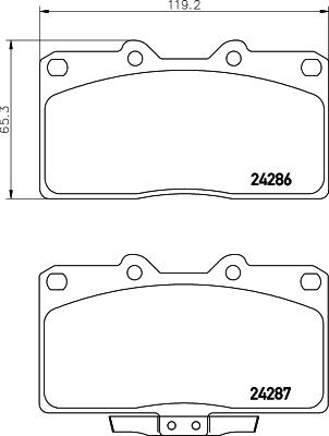 HELLA 8DB 355 006-641 - Brake Pad Set, disc brake www.autospares.lv