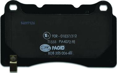 HELLA 8DB 355 006-601 - Bremžu uzliku kompl., Disku bremzes www.autospares.lv