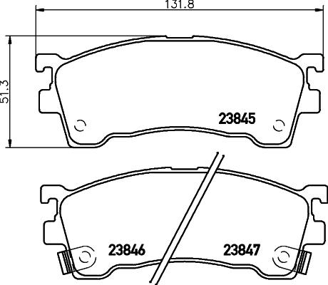 HELLA 8DB 355 006-621 - Тормозные колодки, дисковые, комплект www.autospares.lv