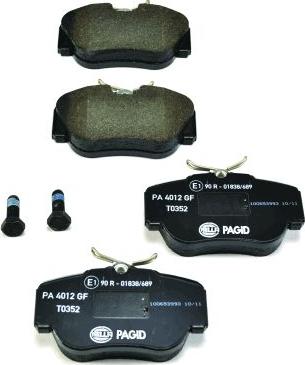 HELLA 8DB 355 006-181 - Brake Pad Set, disc brake www.autospares.lv