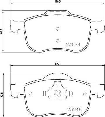 HELLA 8DB 355 006-851 - Bremžu uzliku kompl., Disku bremzes autospares.lv