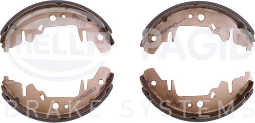 HELLA 8DB 355 001-711 - Комплект тормозных колодок, барабанные www.autospares.lv