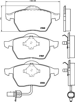 HELLA 8DB 355 008-911 - Brake Pad Set, disc brake www.autospares.lv