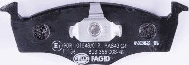 HELLA 8DB 355 008-481 - Bremžu uzliku kompl., Disku bremzes www.autospares.lv