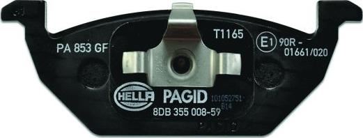 HELLA 8DB 355 008-591 - Brake Pad Set, disc brake www.autospares.lv