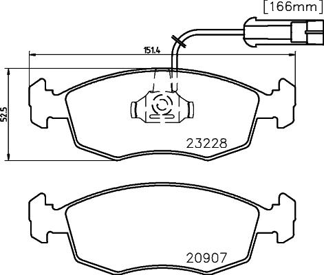 HELLA 8DB 355 008-521 - Bremžu uzliku kompl., Disku bremzes autospares.lv