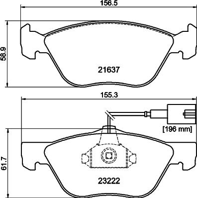 HELLA 8DB 355 008-611 - Bremžu uzliku kompl., Disku bremzes www.autospares.lv