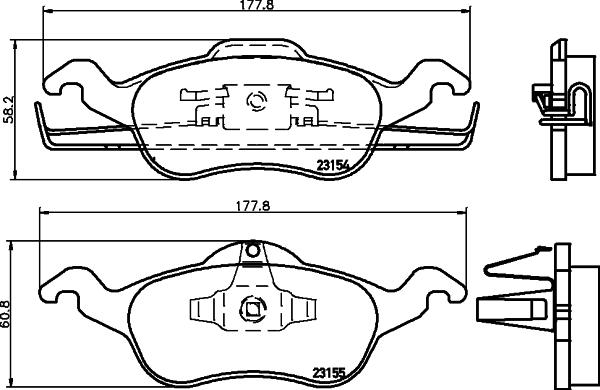 HELLA 8DB 355 008-621 - Bremžu uzliku kompl., Disku bremzes www.autospares.lv