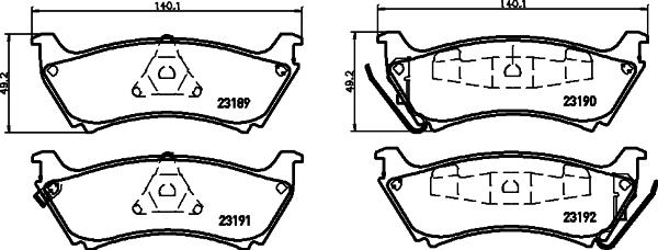 HELLA 8DB 355 008-671 - Bremžu uzliku kompl., Disku bremzes www.autospares.lv