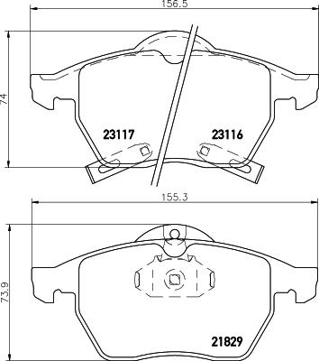 HELLA 8DB 355 008-041 - Brake Pad Set, disc brake www.autospares.lv