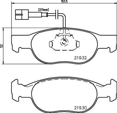 HELLA 8DB 355 008-061 - Brake Pad Set, disc brake www.autospares.lv