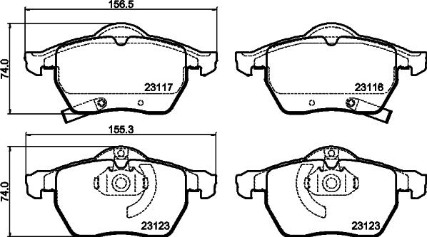 HELLA 8DB 355 008-141 - Bremžu uzliku kompl., Disku bremzes autospares.lv