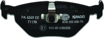 HELLA 8DB 355 008-761 - Тормозные колодки, дисковые, комплект www.autospares.lv