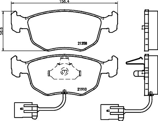 HELLA 8DB 355 007-991 - Bremžu uzliku kompl., Disku bremzes autospares.lv