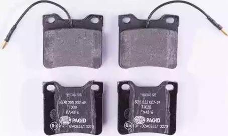 HELLA 8DB 355 007-491 - Bremžu uzliku kompl., Disku bremzes www.autospares.lv