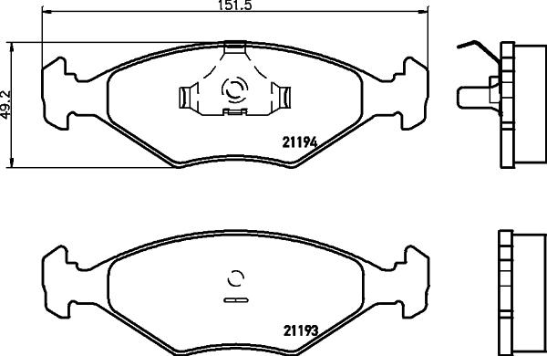 HELLA 8DB 355 007-441 - Тормозные колодки, дисковые, комплект www.autospares.lv