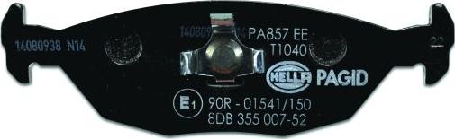 HELLA 8DB 355 007-521 - Тормозные колодки, дисковые, комплект www.autospares.lv