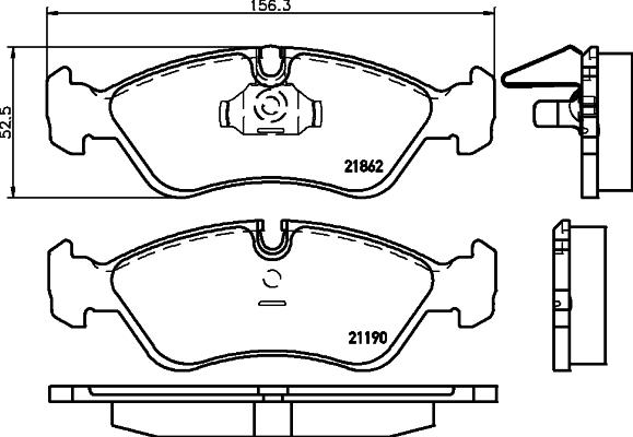 HELLA 8DB 355 007-761 - Bremžu uzliku kompl., Disku bremzes autospares.lv